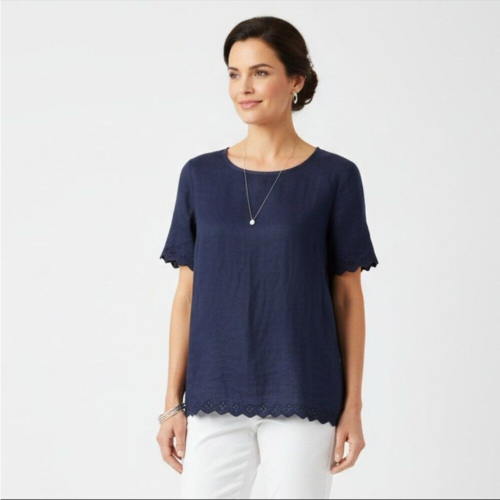 J.Crew Eyelet Trim Top